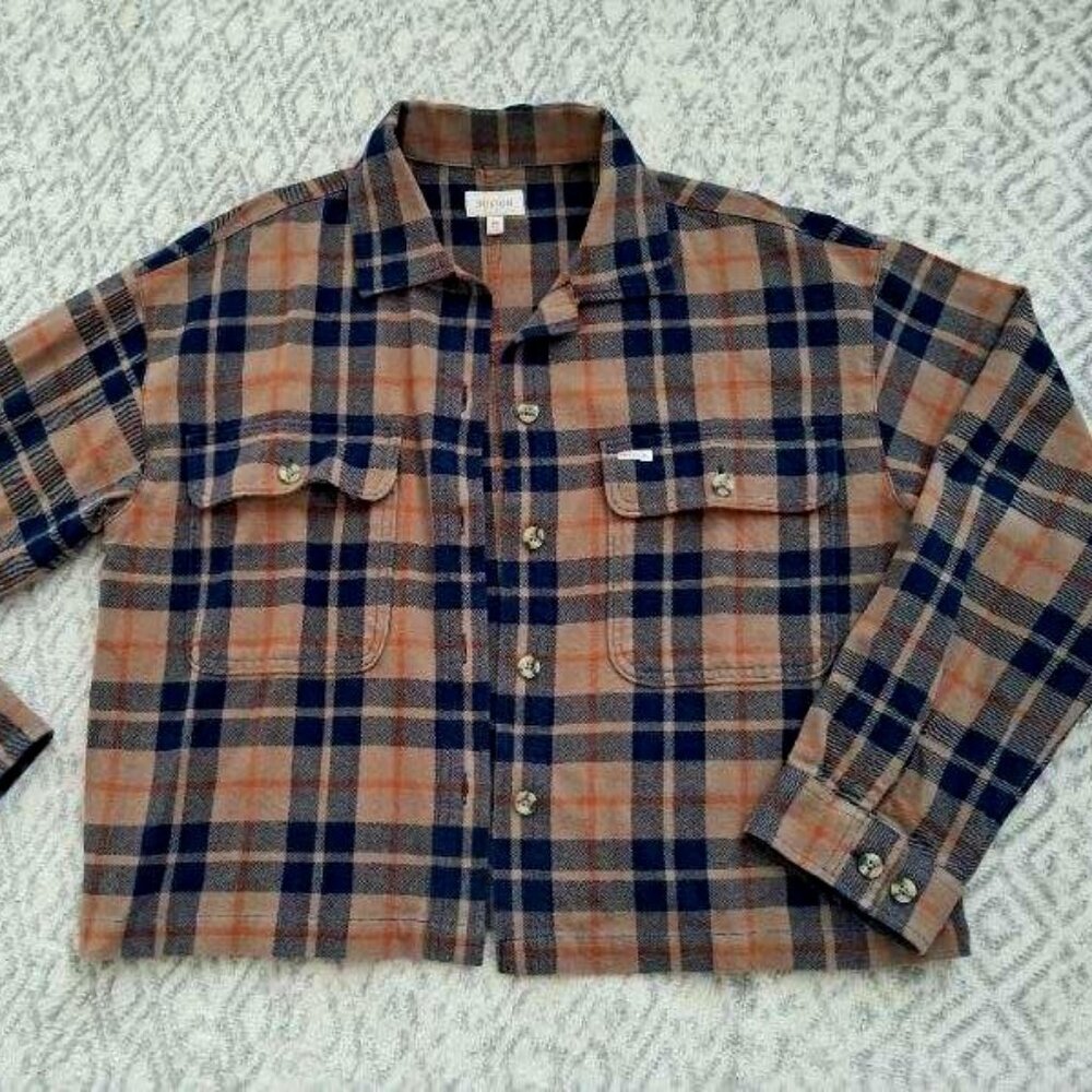 Brixton Tan Flannel Shacket Size Med